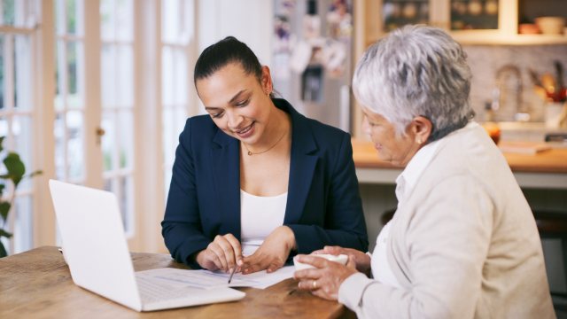 The person explaining a document