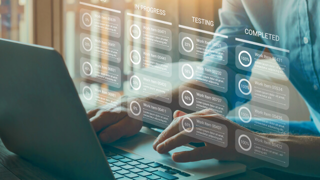 A person working on a laptop