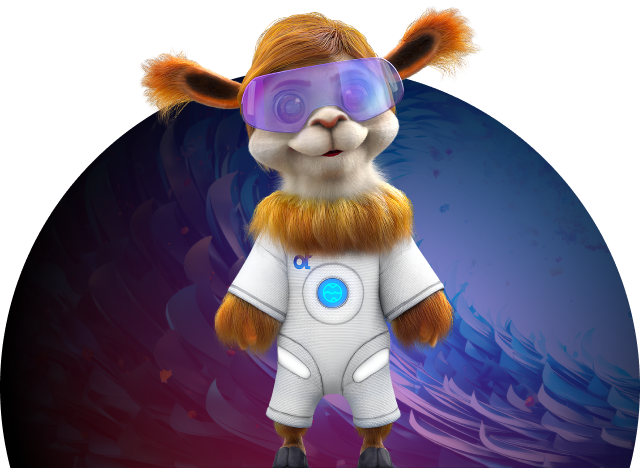 Image of Skye an OpenText Aviator mascot