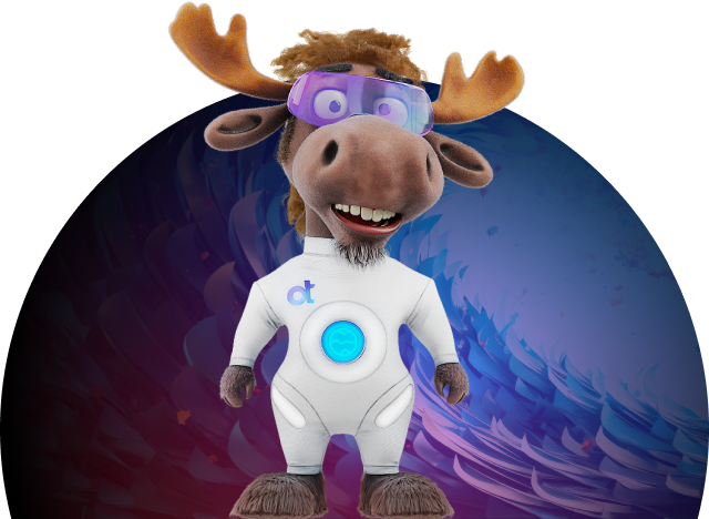 OpenText's animated moose, Maverick.