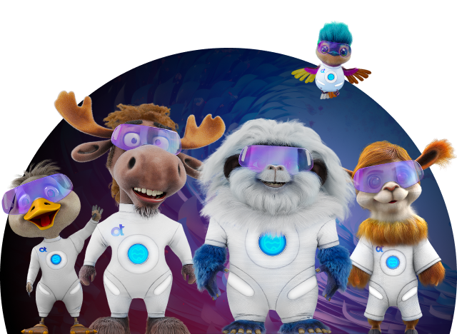 Image of OpenText Aviator mascots