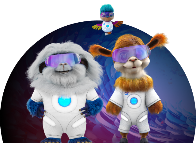 Image of OpenText Aviator mascots 