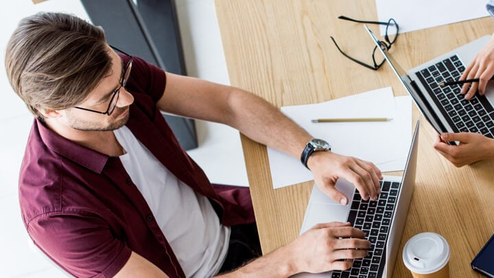 A person working on a laptop