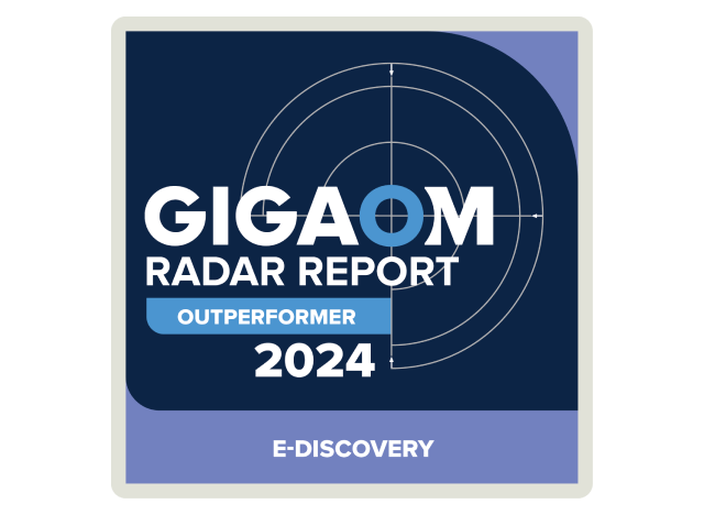 GigaOm Radar Report for E-Discovery badge image