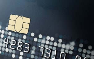 Chip and embossed numbers in close-up